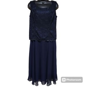 R & M Collection Women's New Years Eve Wedding Navy Blue Evening Dress Size 8